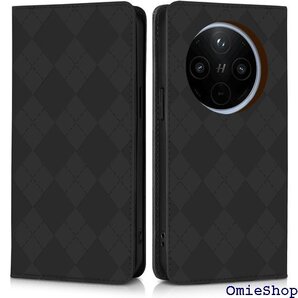 OPPO Find X8 ケース 手帳型 人気 本革レ ンド機能付き 軽量 スマホカバー 6.6インチ ブラック 2542