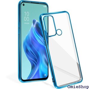 oppo Reno 5a ケース クリア TPU 薄型 o5a オッポ リノ 5A 携帯カバー 滑り止め ブルー 2617