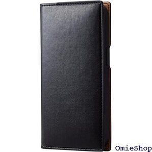 エレコム iPhone15 ケース 手帳型 レザー 革 ドポケット×2 ブラック PM-A23APLFYILBK 1409