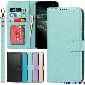 Galaxy S10plus ケース 手帳型 S10 き スプラット付き カードケース 浅い緑 ライトグリーン 687