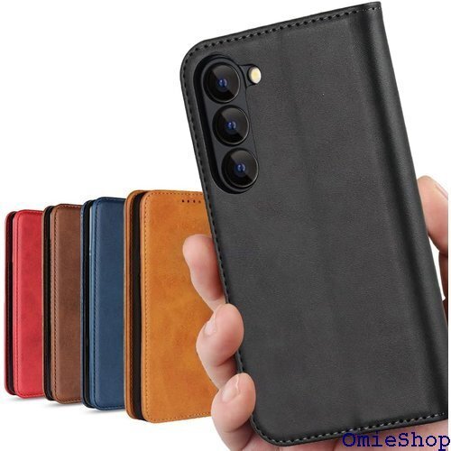 S23 galaxy ケース 手帳型 Galaxy S カード入れ スタンド機能 落ち着いた色 レトロ ブラック 1105