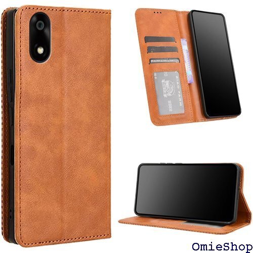 ZTE かんたんスマホ4/ A402ZT ケース MA スタンド機能付き 全面保護 マグネット 吸着 ブラウン 2800
