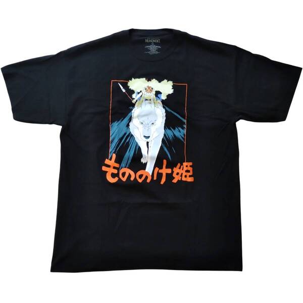 もののけ姫 Tシャツ XLサイズ 黒 スタジオジブリ 映画T ムービーT アニメT 海外オフィシャル 海外公式