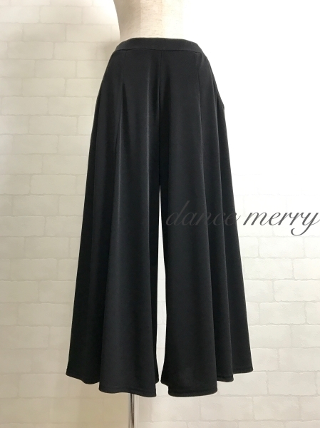 ★送料無料★【MERRY】 新品 ストレッチパンツ 2221 社交ダンス ポケット パンツ ベリー フィットネス フレアー ワイド 黒 レッスン ズボン