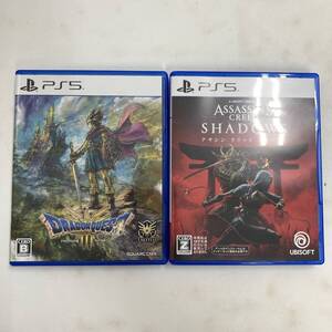 02w16829【1円~】PS5 プレイステーション5 ソフト 2本セット ドラゴンクエストⅢ そして伝説へ… / アサシンクリードシャドウズ【中古品】