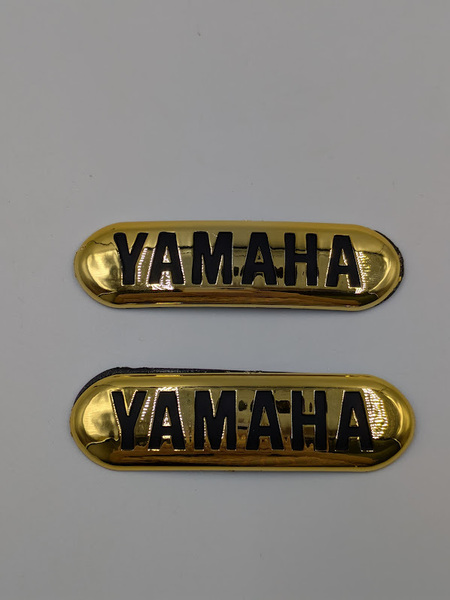 YAMAHA タンクエンブレム 左右SET ゴールド 検/ XJ400 XJ400D XJR400 SR500 RZ250 RZ350 SR400 旧車 レア ヨシムラ モリワキ kijima CIBIE