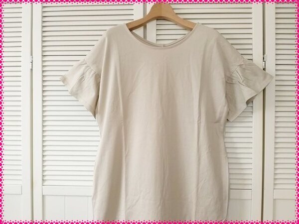 【送料無料】L* 新品 大人かわいい フレア袖デザインワンピース♪ グレージュ