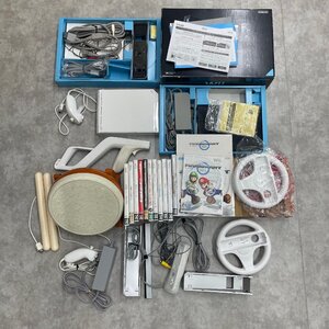 ★【現状品】任天堂 Wii 本体 RVL-001 ホワイト ブラック ソフト アクセサリー コード コントローラー マリオカート 太鼓の達人 まとめ