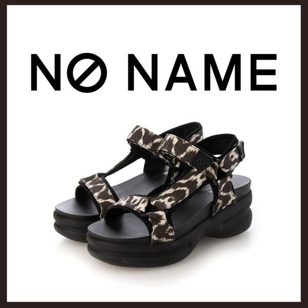 ○★新品 未使用 NO NAME コンクリート 定番厚底 ベルクロサンダル ブラック 23.5cm相当(ノーネーム)○●