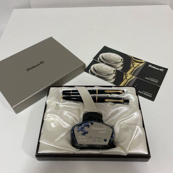 Pelikan ペリカン スーべレーン M200 万年筆 F K200 ボールペン インク セット ブラック 中古