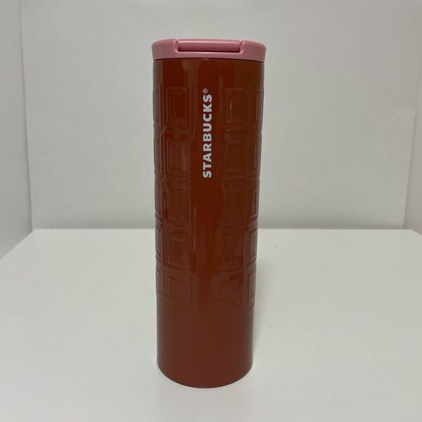Starbucks Coffee スターバックス バレンタイン2024 ステンレスシリンダー タンブラー チョコレートバー 473ml 中古