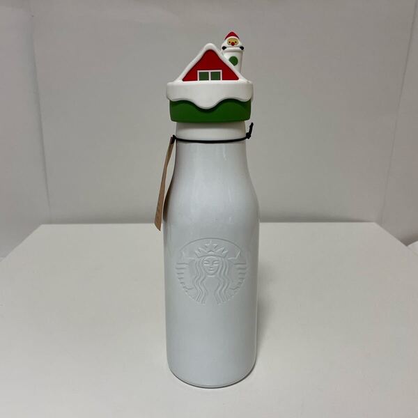 Starbucks Coffee スターバックス ホリデー2019 ステンレスロゴボトル サンタハウス 473ml 未使用