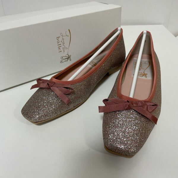 Launa lea ballet ラウナレア バレエ グリッター スクエアトゥ バレエシューズ 22.5 モーブ 未使用