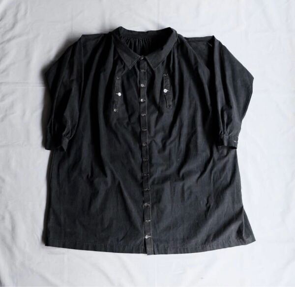 30s FRENCH VINTAGE INDIGO SMOCK FULL OPEN Biaude ビヨード フレンチ ヴィンテージ マキニョン スモック インディゴ フルオープン