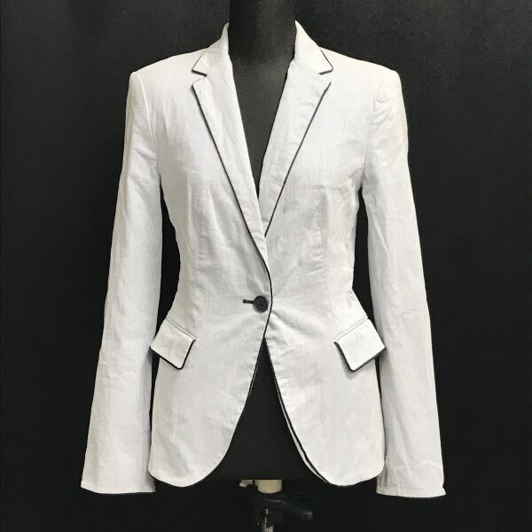 ザラベーシック/ZARA BASIC★テーラードジャケット【レディースS/ライトブルー/ストライプ柄】Jaket/Jumper◆BH877