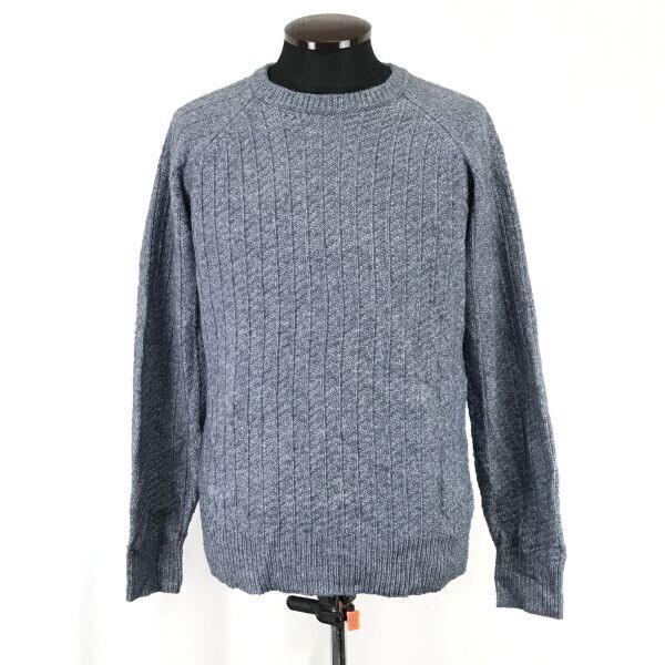 スティーブンアラン/steven alan★UNITED ARROWS/長袖ニットセーター【メンズM/ブルーグレー】Tops/Shirts/Sweater◆BH809