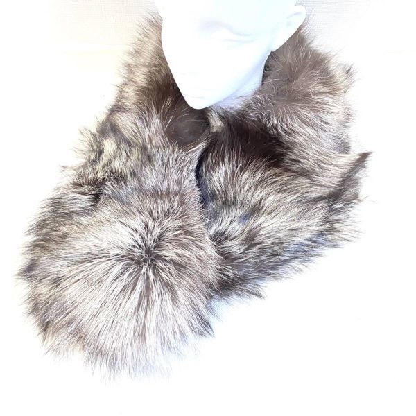 SAGA FURS ティペット サガフォックス 毛皮 襟巻き ファーマフラー ブラック系 k-35