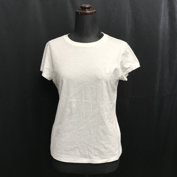 ラルフローレン/RALPH LAUREN★半袖Tシャツ【レディースL/白/white/胸元刺繍】インパクト21/日本正規代理店タグ/Tops/Shirts◆BH976