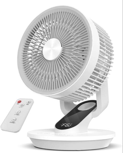 サーキュレーター DCモーター6段階風量調節 強力送風 3D自動首振り 扇風機