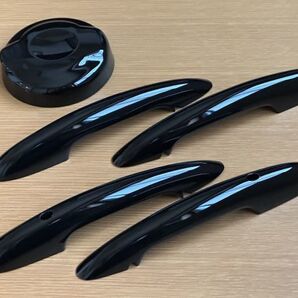 ミニ MINI F55 用ピアノブラック・ドアハンドルカバー4個 給油キャップカバーセット