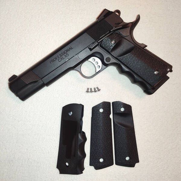 スクリュー付き ガバメント系 樹脂&ラバーグリップセット 1911 東京マルイ WA タニオコバ WE ARMY ダブルベル バトン カーボネイト MAGPUL