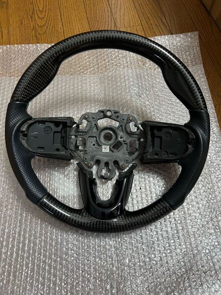 BMW MINI F54 F55 F56 F57 F60 カーボン ステアリング パンチングレザー 美品 ミニクーパー クーパーS JCW