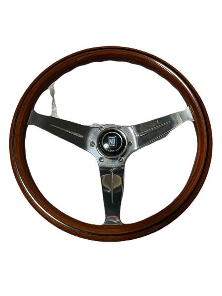 ナルディ クラシック ディープコーン 正規品 ポリッシュ 美品 35パイ FET ウッドステアリング nardi