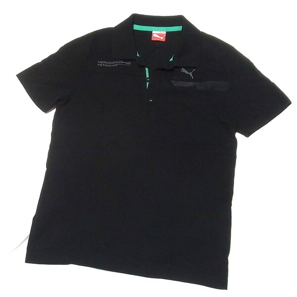 PUMA 良品 メルセデスベンツ F1 ペトロナス AMG プーマ ポロシャツ S◎Mercedes Benz AMG Petronas バック襟ロゴ 半袖シャツ 送料無料