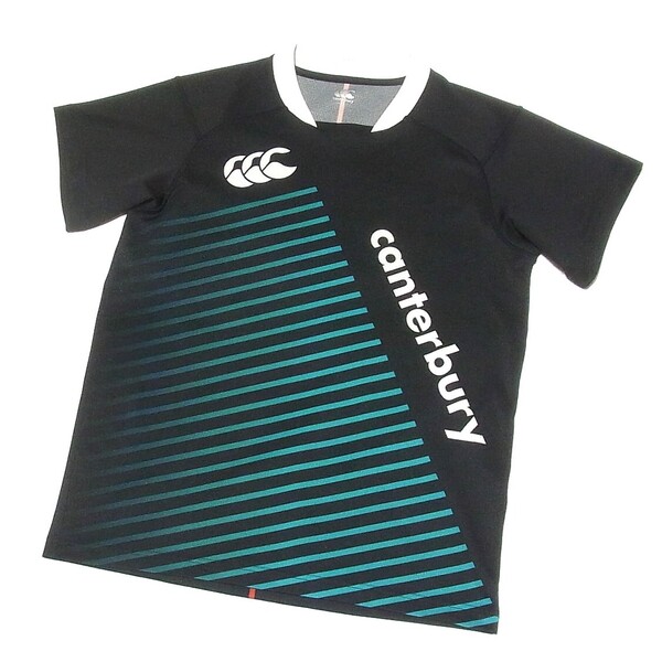 カンタベリー 美品 CANTERBURY プラクティス ジャージ M◎半袖 転写グラフィック総柄 ポリエステル生地◎洗浄済 送料無料