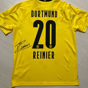【新品タグ付き】BVB09 ボルシアドルトムント 2020-21 カップ戦用ユニフォーム 20番 Reinier ヘイニエル 直筆サイン入り