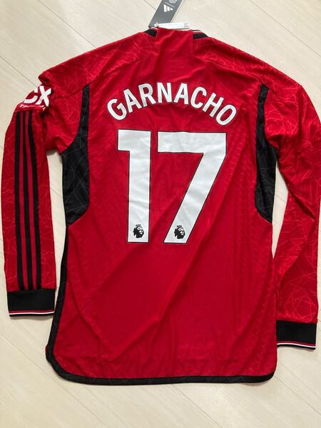 【新品タグ付き】Manchester United マンチェスターユナイテッド 2023-24ホーム選手仕様オーセンティック長袖ユニフォーム 17番ガルナチョ