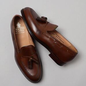 CROCKETT&JONES CAVENDISH3 UK7E カーフ ダークブラウン タッセルローファー 革靴 クロケット&ジョーンズ レザーシューズ メンズ 25.5 新品