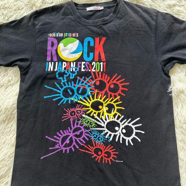 【ROCK IN JAPAN 】Tシャツ 黒 XLサイズ 2011 夏フェス グッズ 半袖カットソー ロッキンジャパン