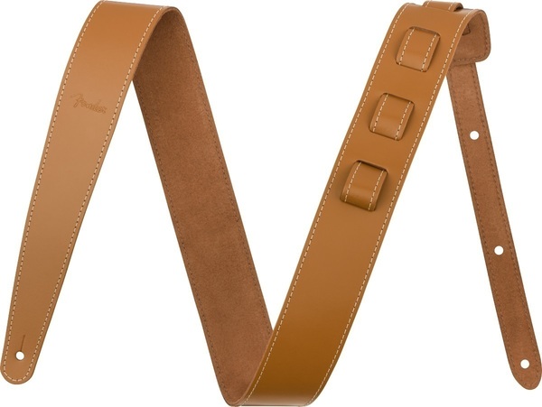 Fender フェンダー ESSENTIALS LEATHER STRAPS TAN ギター ストラップ スムース レザー 素材 カナダ製