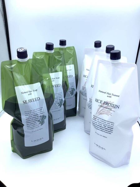 ルベルナチュラルヘアーソープシーウィード1600ml 3本ライスプロテイン1600ml 3本 詰め替えパック