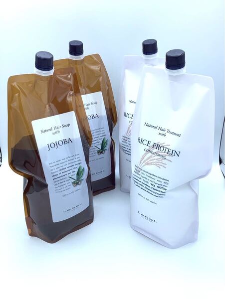 ルベルナチュラルヘアーソープホホバ1600ml×2本 ライスプロテイン1600ml×2本 詰め替えパック
