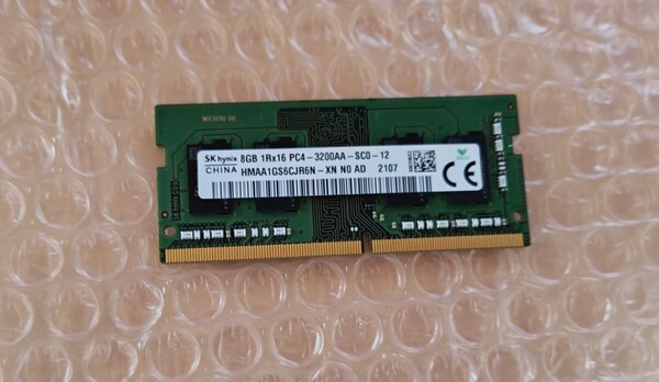 DDR4 メモリ 8GB SK hynix HMAA1GS6CJR6N-XN ノートPC ノーパソ memory NotePC メモリー pc4-3200