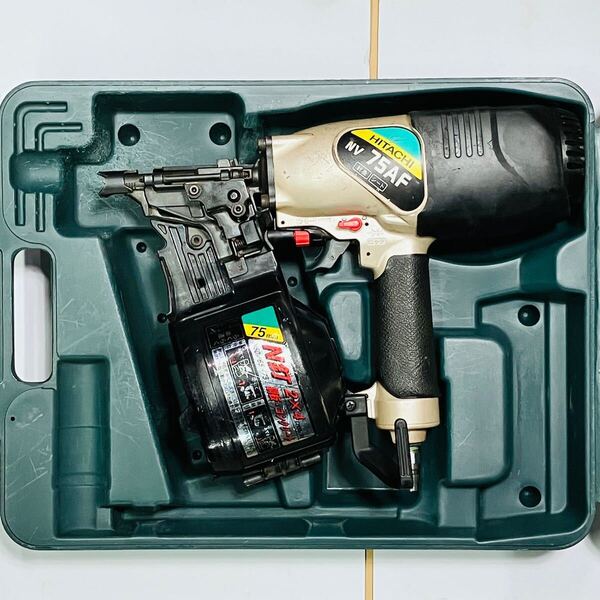 動作良好 送料無料 日立 HIKOKI 常圧 75mm 釘打ち機 コイルネイラ NV75AF ケース付き