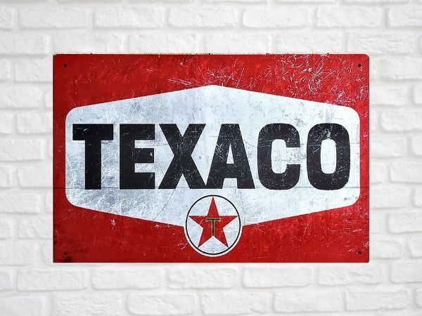 ブリキ看板 Texaco テキサコ 68 ツール 工具 DIY 車 メタルプレート インテリア ガレージ アメリカン雑貨 レトロ風 新品