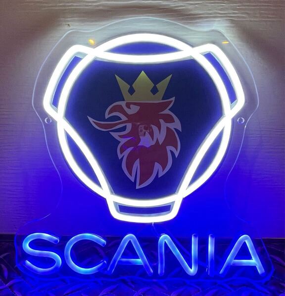 スカニア SCANIA LEDネオン ネオンサイン 調光 ユーロスタイル アートトラック デコトラ 欧州 スウェーデン エンブレムネオン ワケ有品