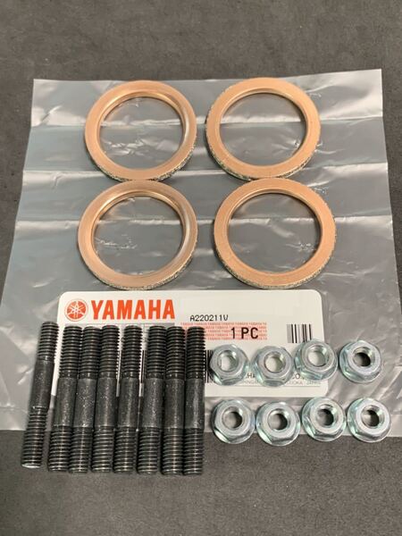 XJ550 マフラーガスケット&スタットボルト(ナット付き)純正新品 XJ400 XJ400D/E YSP エキゾースト
