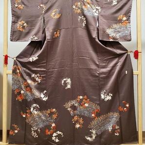 送料無料 美品 吉澤友禅 十日町老舗ブランド 吾妻徳穂 金駒刺繍 袷 正絹 訪問着 着物 仕立て上がり リサイクル