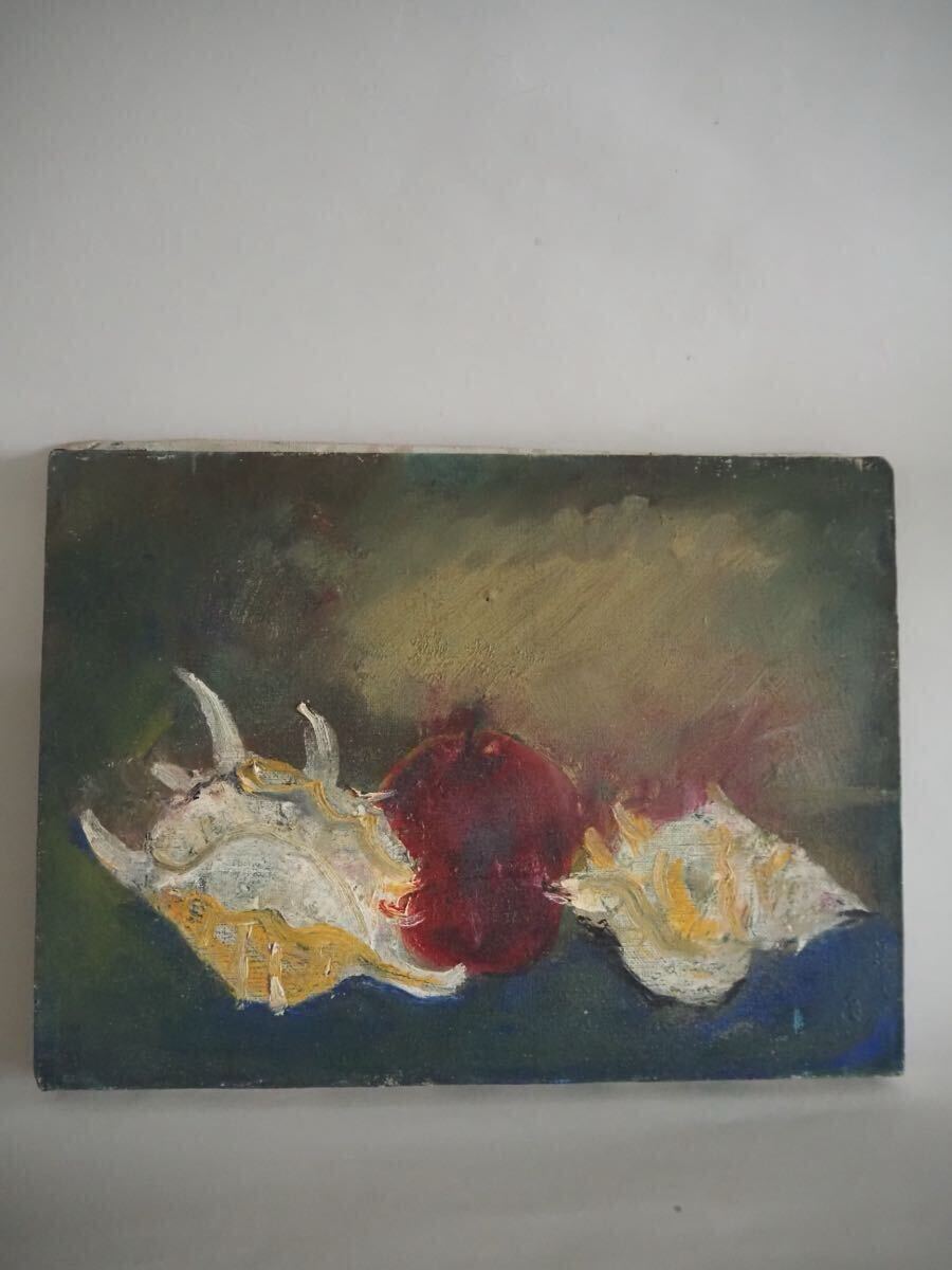 古い油絵 45×38㎝ 抽象画 油彩画 絵画 芸術 美術 アート レトロ