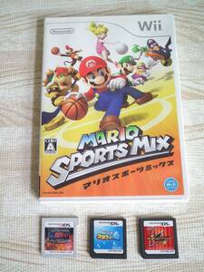 任天堂DS/3DS/Wiiソフト4本セット【伝説のスタフィー4/戦闘中/流星のロックマンレオ/マリオスポーツミックス】セット(中古品)
