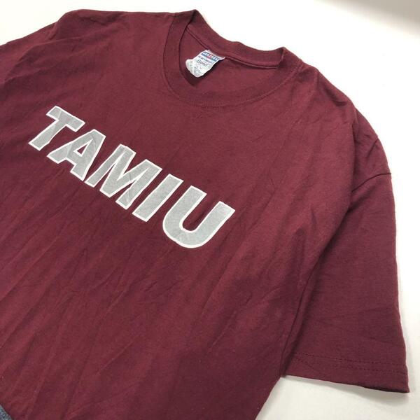 JERZEES TAMIU カレッジロゴ 半袖Tシャツ バーガンディ メンズXL