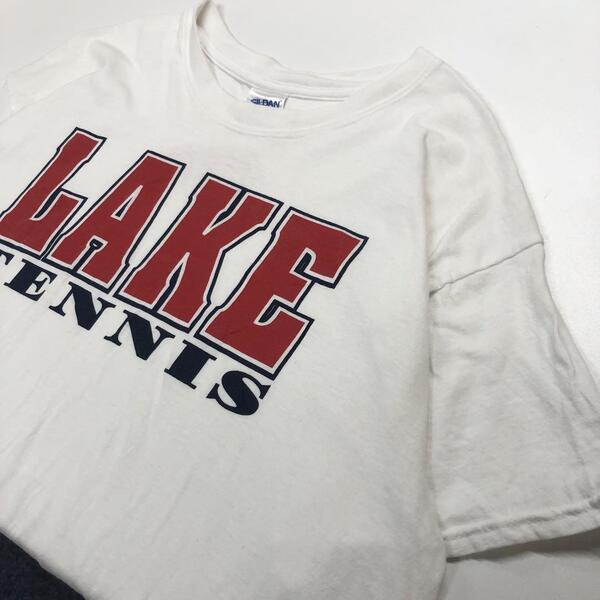 GILDAN LAKE TENEIS 半袖Tシャツ ホワイト メンズL
