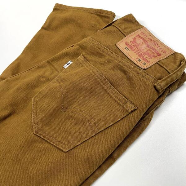 Levi's511 W28L32 テーパードカラーパンツ ブラウン S