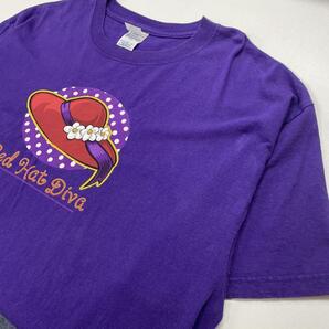 Red Hat Diva 花 ハット 半袖Tシャツ ワンピース 紫 メンズXL