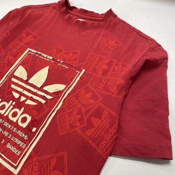 adidas アディダスオリジナルス 半袖Tシャツ 赤 メンズL相当