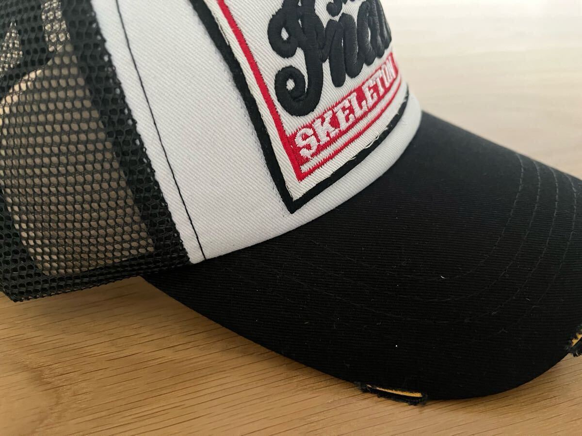 スピード発送★ キャップ 帽子 メッシュキャップ 深め アメカジ ダメージ加工 古着 ヴィンテージ ブラック ホワイト ユニセックス 男女兼用_サムネイル画像4
